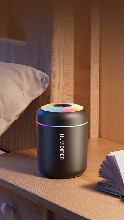 ミニ加湿器 USB給電式 180ML アロマディフューザー エッセンシャルオイル対応 アロマテラピーミストメーカー ライト付き 車内 自宅 寝室用
