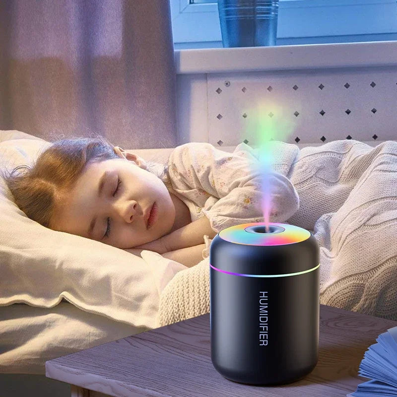 ミニ加湿器 USB給電式 180ML アロマディフューザー エッセンシャルオイル対応 アロマテラピーミストメーカー ライト付き 車内 自宅 寝室用