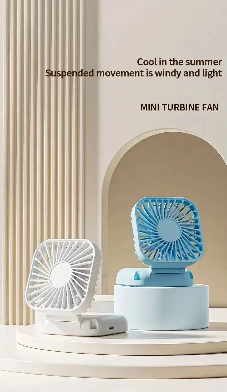Portable Neck Fan Foldable Mini Handheld Fan with Power Bank USB Rechargeable Small Hand Fan Hanging Neck Fan Folding Desk Fan