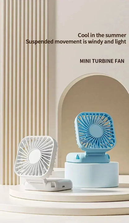Portable Neck Fan Foldable Mini Handheld Fan with Power Bank USB Rechargeable Small Hand Fan Hanging Neck Fan Folding Desk Fan