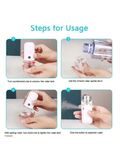USB Mist Facial Sprayer  Humidifier Rechargeable Nebulizer Face Steamer Moisturizing Beauty Instruments Face Skin Care Tools