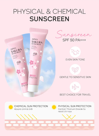 LAIKOU サクラ スキンケアセット フェイシャルクレンザー フェイスクリーム 美容液 化粧水 保湿 美白 しわ防止 スキンケアキット