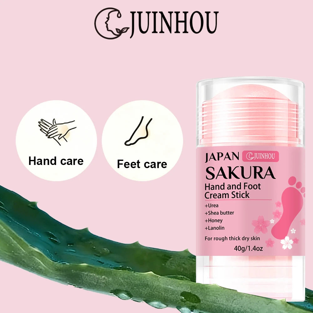 JUINHOU 60%尿素+2%サリチル酸 桜の香り ハンド＆フットクリームスティック 深部保湿・乾燥肌ケア・かかと保護