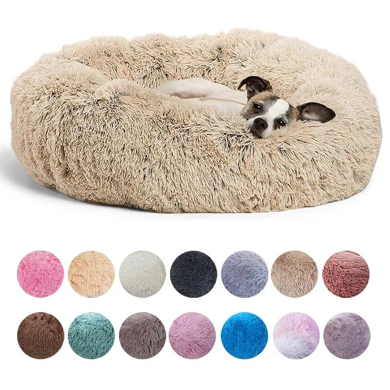 大型犬用ベッド40-90cm、6サイズ展開の丸型ペットベッド、極厚ふわふわ猫ベッド、中型犬用ハウス、冬用暖かスリーピングベッド