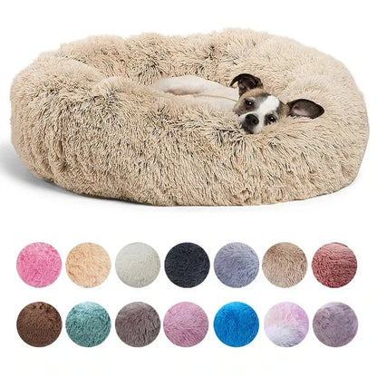 大型犬用ベッド40-90cm、6サイズ展開の丸型ペットベッド、極厚ふわふわ猫ベッド、中型犬用ハウス、冬用暖かスリーピングベッド