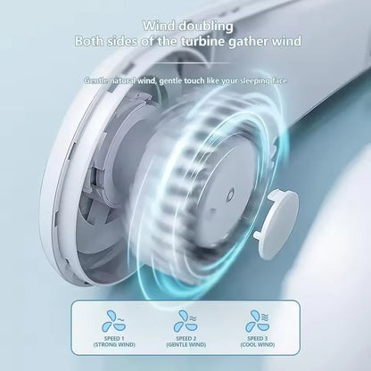 Hanging Neck Fan Portable USB Charging Mini Neck Hanging Fan Vaneless Air Cooler Outdoor Silent Multi Functional Sports Fan