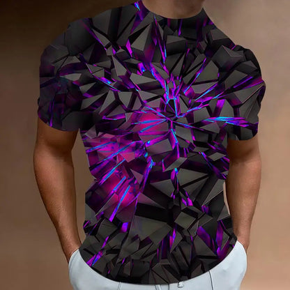 Fashion T-Shirts For Men 3d Line Printed Men'S Clothing Street Designer Short Sleeved Oversized Top Tees Daily Casual Sportswear