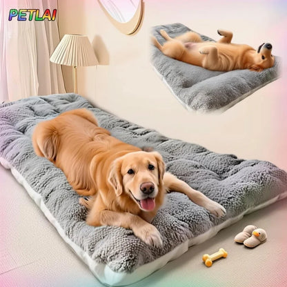 冬用犬用ベッドマット 大型犬用 スリーピングパッド 暖かく保つ 両面使用 ゴールデンレトリバー ストレス軽減 スリーピングパッド