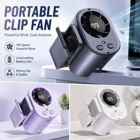 Fan Waist Hanging Neck Clip Handheld Small Fan Desktop Multifunctional High Wind Speed Small Fan