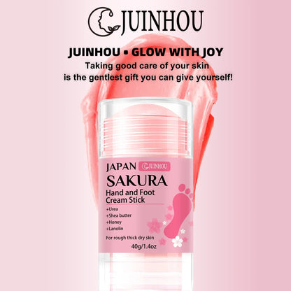 JUINHOU 60%尿素+2%サリチル酸 桜の香り ハンド＆フットクリームスティック 深部保湿・乾燥肌ケア・かかと保護