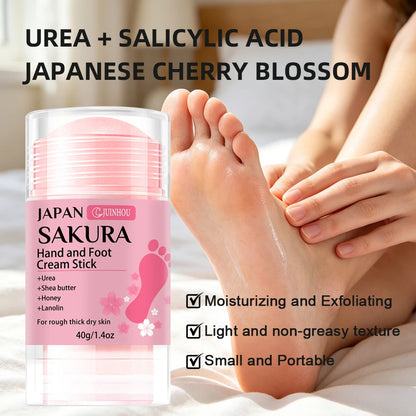 JUINHOU 60%尿素+2%サリチル酸 桜の香り ハンド＆フットクリームスティック 深部保湿・乾燥肌ケア・かかと保護