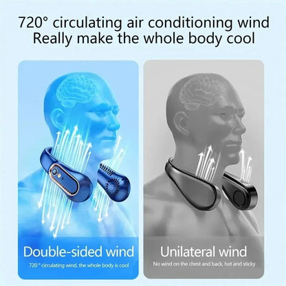 Hanging Neck Fan Digital Display Power Ventilador Bladeless Neckband Fan Portable Mini Air Cooler USB Rechargeable Electric Fans