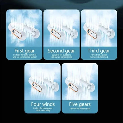 Hanging Neck Fan Digital Display Power Ventilador Bladeless Neckband Fan Portable Mini Air Cooler USB Rechargeable Electric Fans
