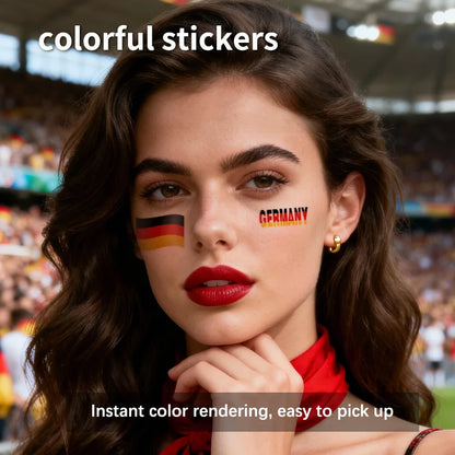 Germany Flag Temporary Tattoo Sticker, Long-lasting and Waterproof, Festival, Football, Soccer Fan Face Stickers, Arm, Face