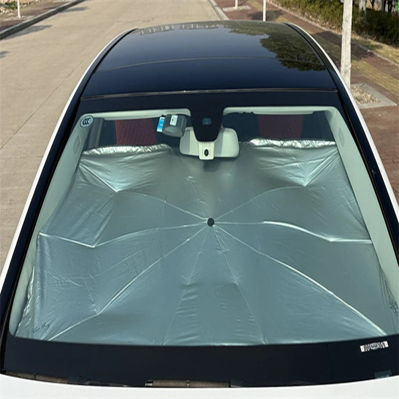 車のサンシェード 車のサンシェード リトラクタブル 日焼け止め 断熱 フロントガラス 日傘
