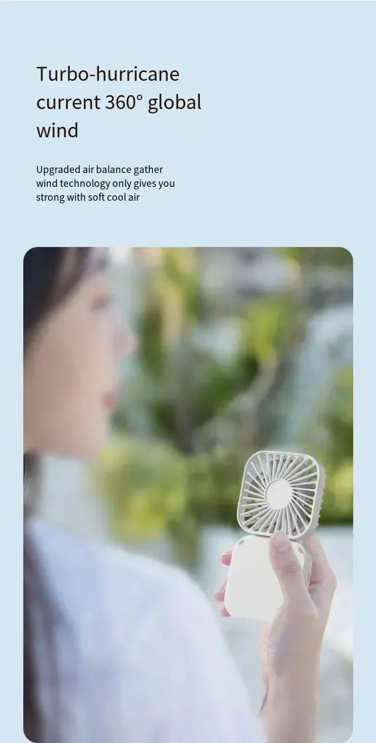 Portable Neck Fan Foldable Mini Handheld Fan with Power Bank USB Rechargeable Small Hand Fan Hanging Neck Fan Folding Desk Fan