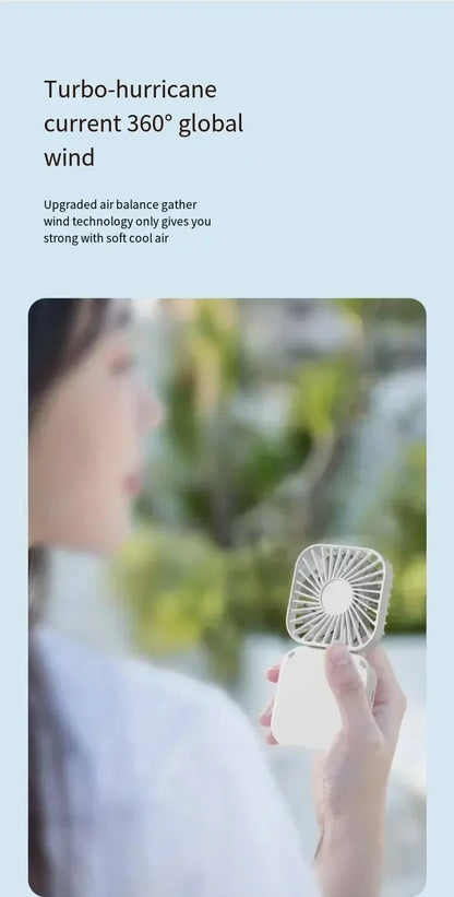 Portable Neck Fan Foldable Mini Handheld Fan with Power Bank USB Rechargeable Small Hand Fan Hanging Neck Fan Folding Desk Fan