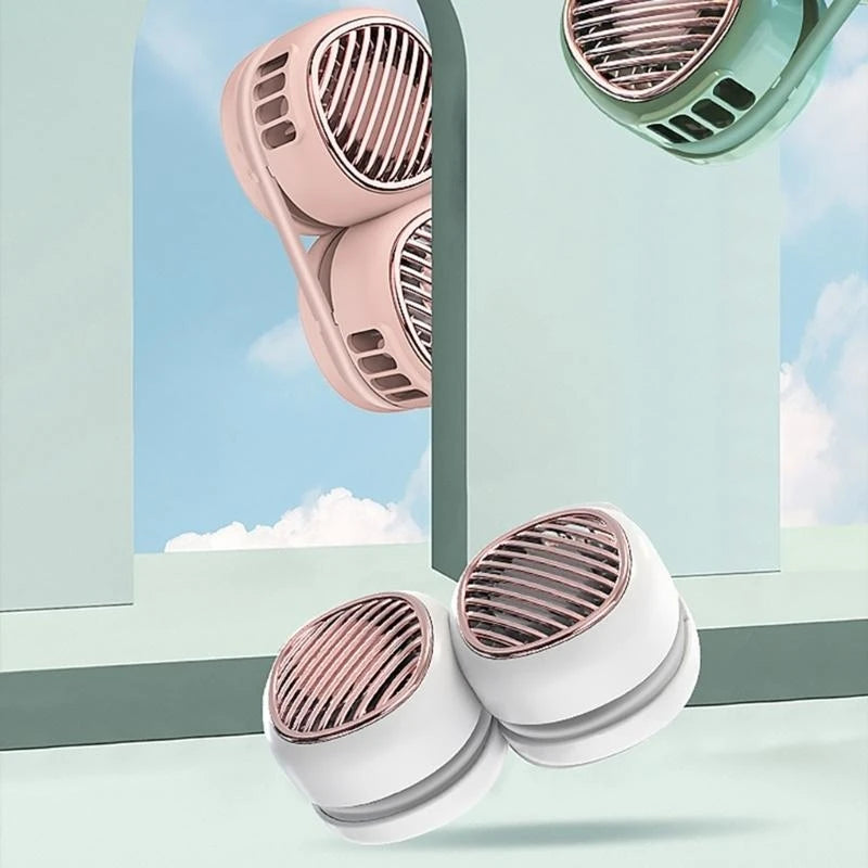 Portable Neck Fan with 5 Wind Speeds Wearable Cooling Fan Portable Hands-free Neckband Cooler for Summer Outddor
