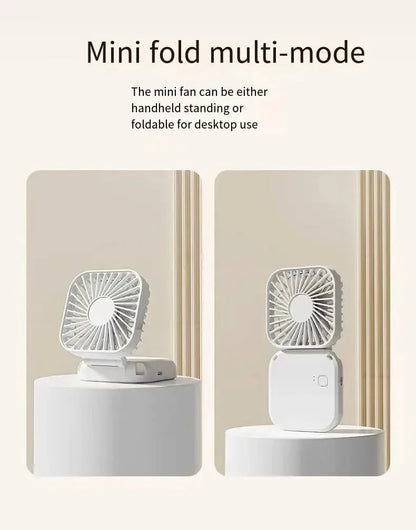 Portable Neck Fan Foldable Mini Handheld Fan with Power Bank USB Rechargeable Small Hand Fan Hanging Neck Fan Folding Desk Fan