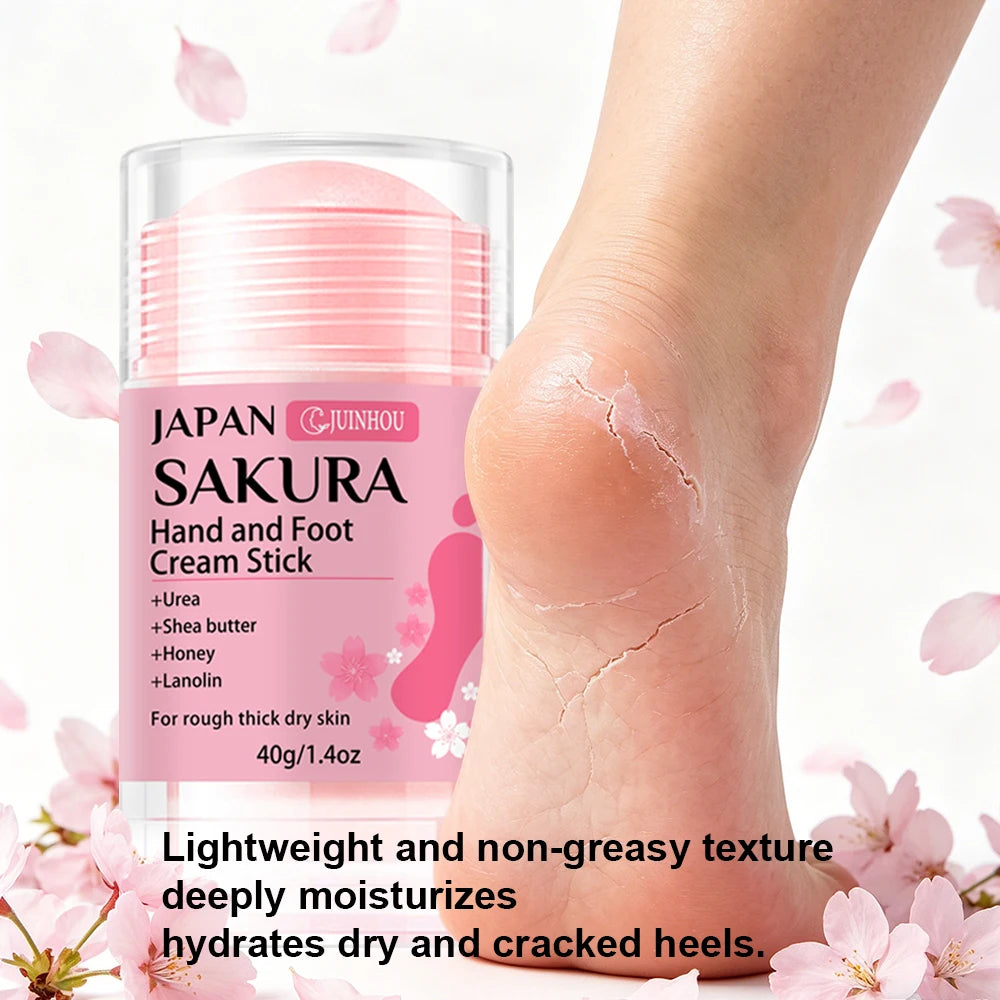 JUINHOU 60%尿素+2%サリチル酸 桜の香り ハンド＆フットクリームスティック 深部保湿・乾燥肌ケア・かかと保護