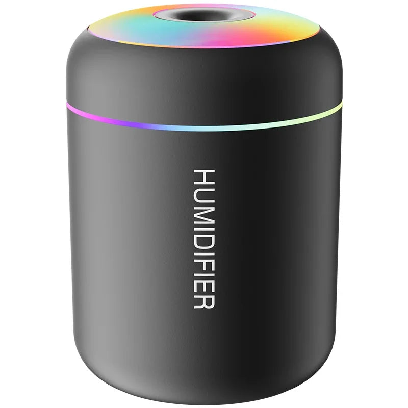 ミニ加湿器 USB給電式 180ML アロマディフューザー エッセンシャルオイル対応 アロマテラピーミストメーカー ライト付き 車内 自宅 寝室用