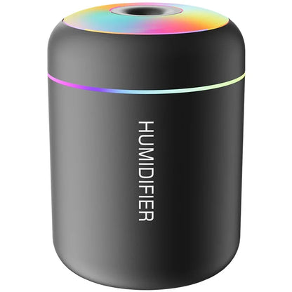 ミニ加湿器 USB給電式 180ML アロマディフューザー エッセンシャルオイル対応 アロマテラピーミストメーカー ライト付き 車内 自宅 寝室用