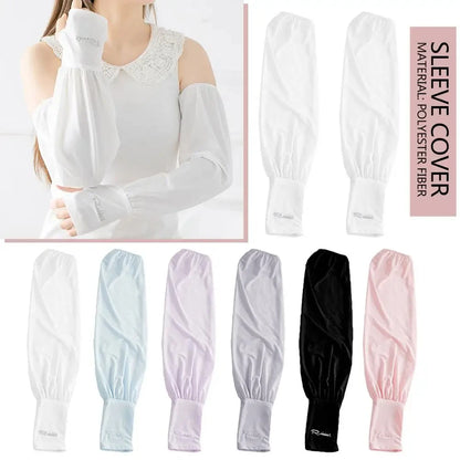 Summer Loose Sunscreen Driving Ice Silk Sleeve Female Long Length UV Protection Arm Arm Glove Sleeves Super Soft Breathable