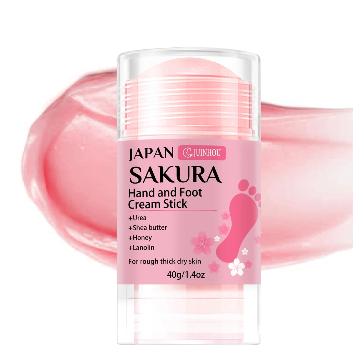 JUINHOU 60%尿素+2%サリチル酸 桜の香り ハンド＆フットクリームスティック 深部保湿・乾燥肌ケア・かかと保護