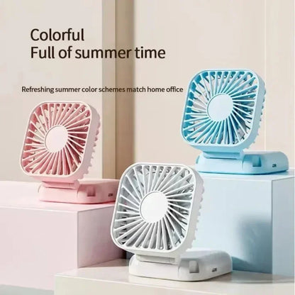 Portable Neck Fan Foldable Mini Handheld Fan with Power Bank USB Rechargeable Small Hand Fan Hanging Neck Fan Folding Desk Fan
