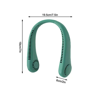 Portable Neck Fan 3 Speeds Mode Adjustable Stretchable Neck Fan Blow Air For Cooling Hand Free 4000mAh Rechargeable