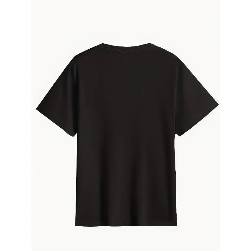 Men's T-shirt - Black Casual Short-sleeved Top with White and Red Wing Design, Suitable for Daily Wear, Gym Trips and Parties
