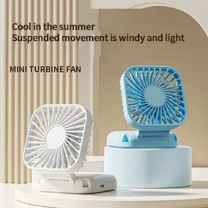 Portable Neck Fan Foldable Mini Handheld Fan with Power Bank USB Rechargeable Small Hand Fan Hanging Neck Fan Folding Desk Fan