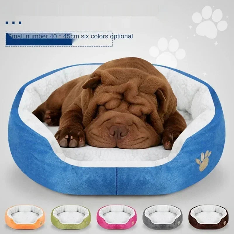 Large Dog Bed With Cashmere Warmth Sofa Lounger Plush Kennel Bed