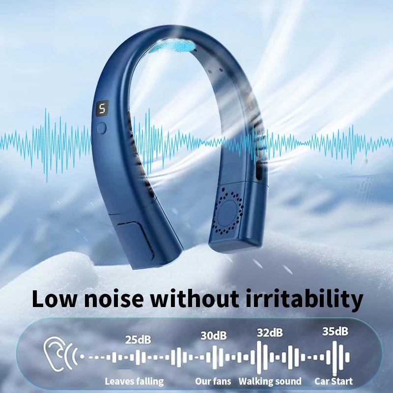Neck fan, neck cooling device, strong wind but quiet, long battery life, summer cooling must-have item