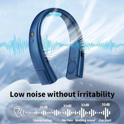 Neck fan, neck cooling device, strong wind but quiet, long battery life, summer cooling must-have item