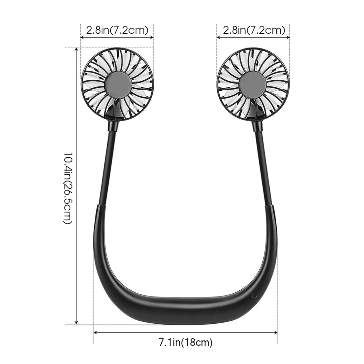 首掛け扇風機 充電式 1200mAh 3段階風量 ハンズフリー ウェアラブル扇風機 ポータブル パーソナル冷却ファン 旅行 アウトドアに最適 大ヒット商品