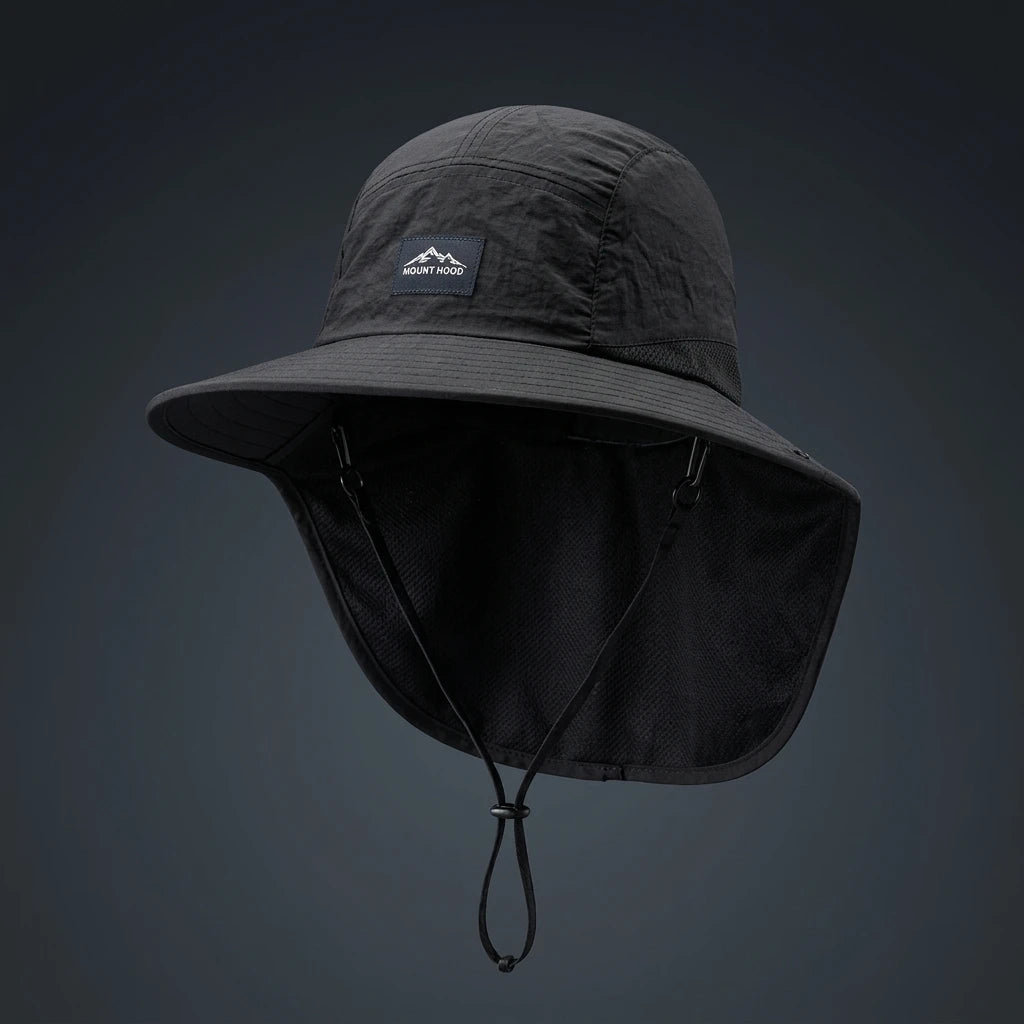 Unisex Bucket Hats Summer Wide Brim Neck Sun-Protection Outdoor Visor Quick-drying Panama Sunscreen Tied Fishing Hiking Hat