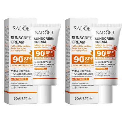 日焼け止め乳液（顔・からだ用）、スーパー220g、50g（ミニボトル）、SPF90 PA+++++、全身用