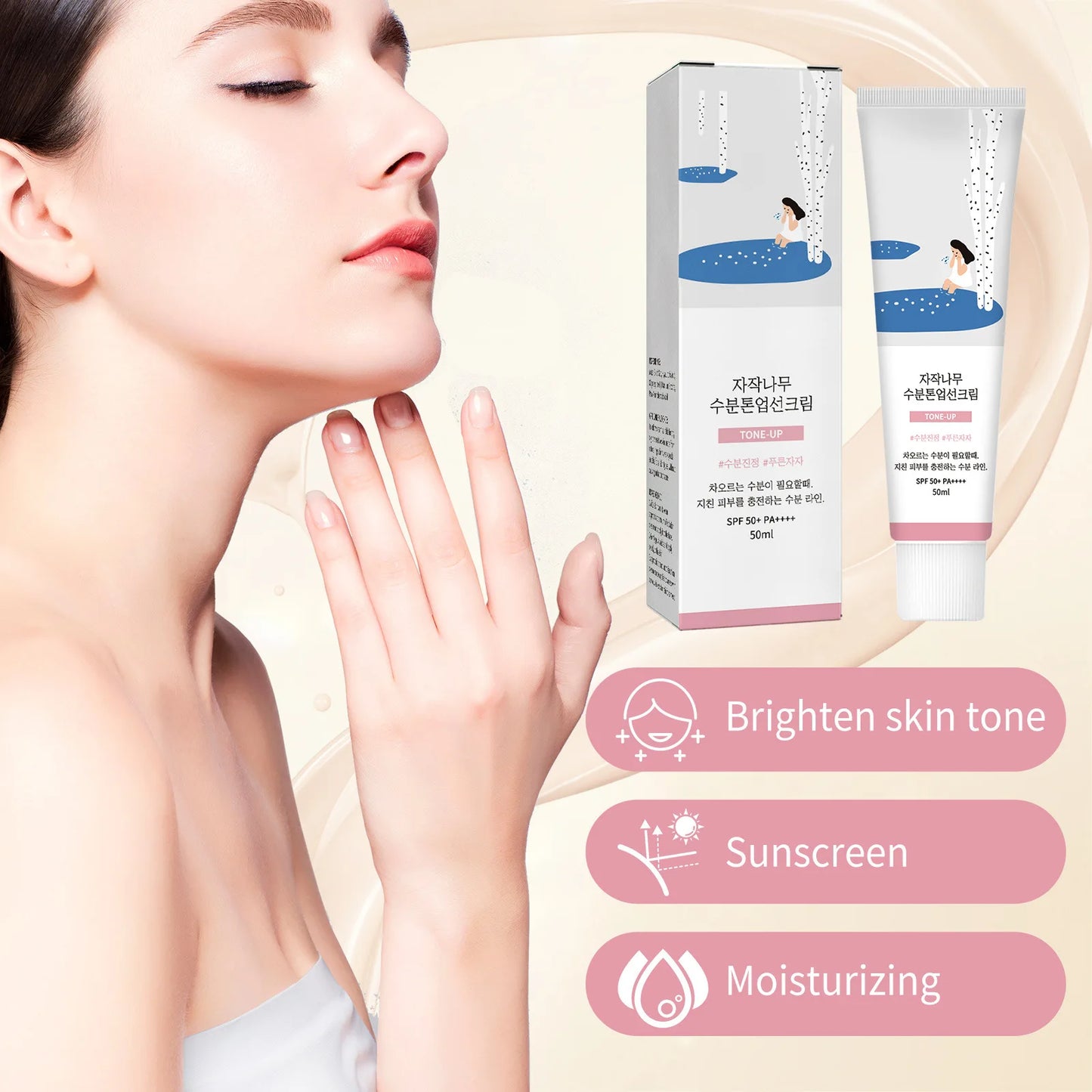 Sunscreen Spf 50+ Pa+++ Uv Protection Isolation Sunblock Refreshing Brightening Hydrating Waterproof Makeup Whit-ening Sun Cream