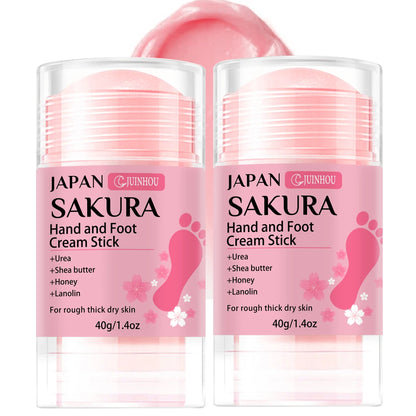 JUINHOU 60%尿素+2%サリチル酸 桜の香り ハンド＆フットクリームスティック 深部保湿・乾燥肌ケア・かかと保護