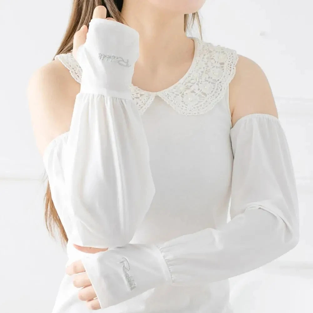 Summer Loose Sunscreen Driving Ice Silk Sleeve Female Long Length UV Protection Arm Arm Glove Sleeves Super Soft Breathable
