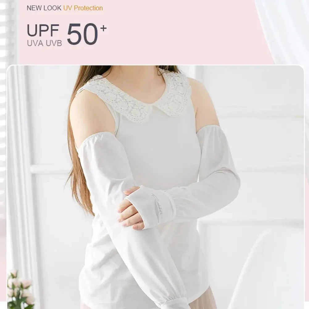 Summer Loose Sunscreen Driving Ice Silk Sleeve Female Long Length UV Protection Arm Arm Glove Sleeves Super Soft Breathable